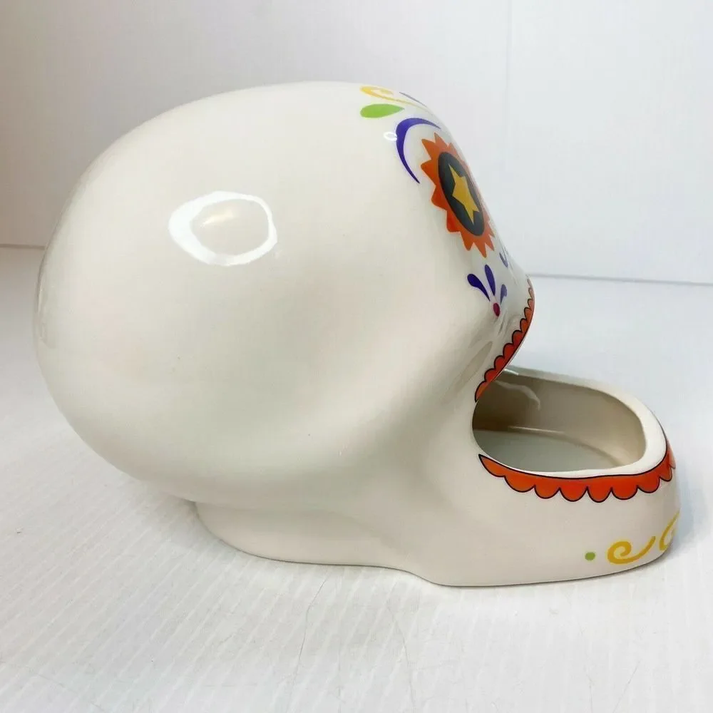 Ceramic Día de Muertos Sugar Skull Candy Bowl / Sponge Holder